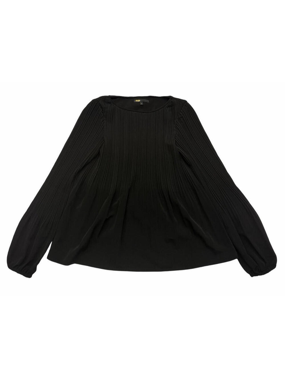 Maje Lockin Pleated Blouse Crepe Black Size 2 | M